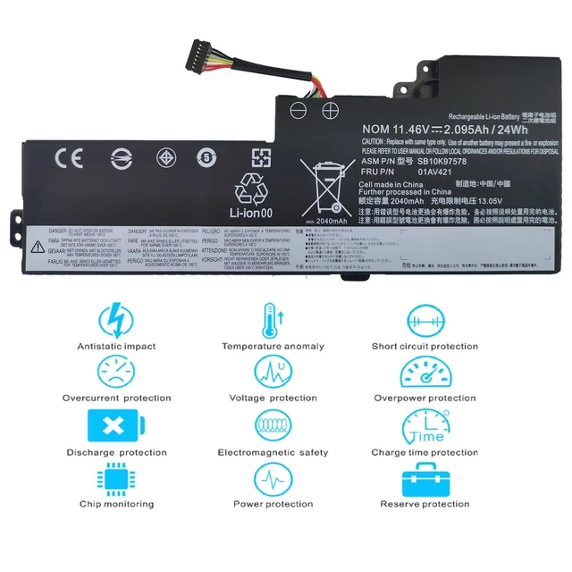 Alt view image 3 of 7 - T470 T480 01AV421 01AV489 Internal Battery Replacement for ThinkPad T470 T480 A475 A485 TP25 Series Laptop, Compatible with 01AV419 01AV420 SB10K97577 SB10K97576 SB10K97578 Notebook