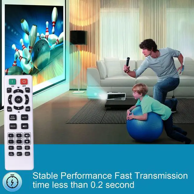 Alt view image 2 of 6 - Universal Remote Control for All BENQ Projector W1080ST W1070 HT1075 HT2150ST HT3050 HT4050 TH682ST TH681 TH535 TH530 MS527 MS524 MW529 MH530