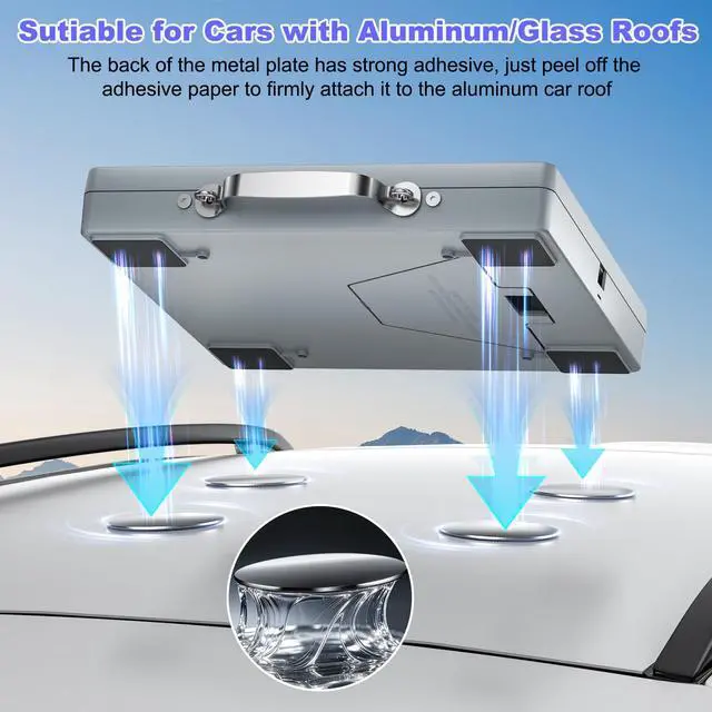 Alt view image 2 of 6 - for Starlink Mini/Gen 3 Magnetic Mount Plate, 4 Pack Adhesive Metal Plates | Magnetic Pads for Starlink Mini Car Mount, Star Link Mini Magnetic Roof Mount Accessories for Car SUV Aluminum/Glass Roof