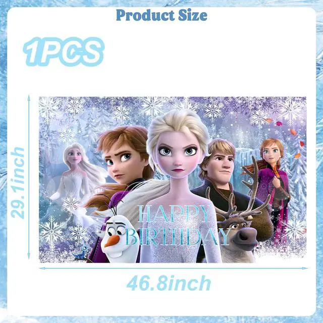 Alt view image 2 of 4 - 1Pcs Frozen Party Decoration Banner Photography Background for Kids Birthday Party Frozen Photo Booth Props (4.16X2.3 Ft)