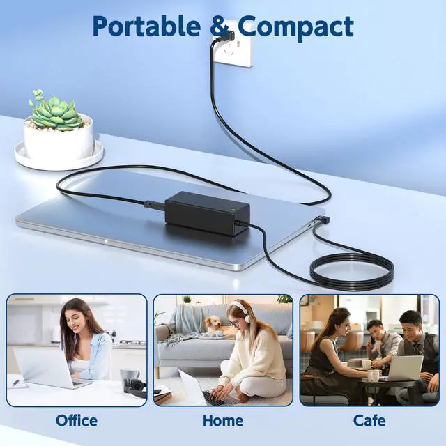 Alt view image 5 of 7 - 65W 19V Laptop Charger for Toshiba Satellite, 8.5FT Cord | ONLY fits Toshiba laptops needing 19V & 5.5mm round plug. 8.5FT long cord. Does NOT fit 19.5V or USB-C