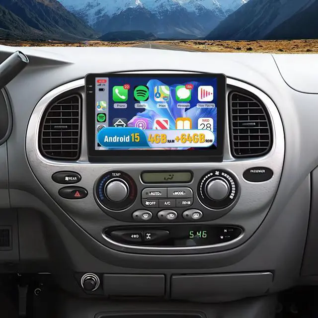 Main image of Android Car Radio for Toyota Sequoia 2005-2007 CarPlay Android Auto | 9 Inch HD Touchscreen with 4+64G storage, Sequoia Stereo with 5Ghz WiFi GPS Bluetooth FM/RDS EQ SWC Backup Camera MIC