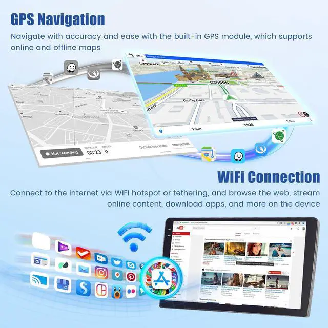 Alt view image 5 of 7 - Android Car Radio for Toyota Sequoia 2005-2007 CarPlay Android Auto | 9 Inch HD Touchscreen with 4+64G storage, Sequoia Stereo with 5Ghz WiFi GPS Bluetooth FM/RDS EQ SWC Backup Camera MIC