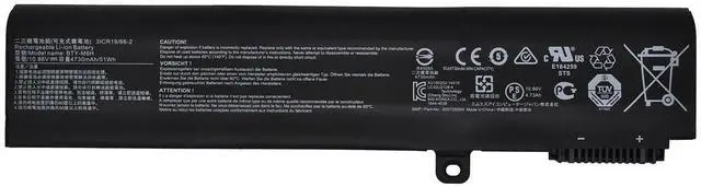 Main image of BTY-M6H Laptop Battery for MSI GE62 GE63 GE72 GP62 GP72 GL62 GL72 GP63 GE75 | GE62VR GE63VR GE72VR GE73 PE60 PE70 Series 3ICR19/65-2 2QC-264XCN 2QD-007XCN 6QC-867XCN 10.86V/51Wh/4730mAh/6-Cell