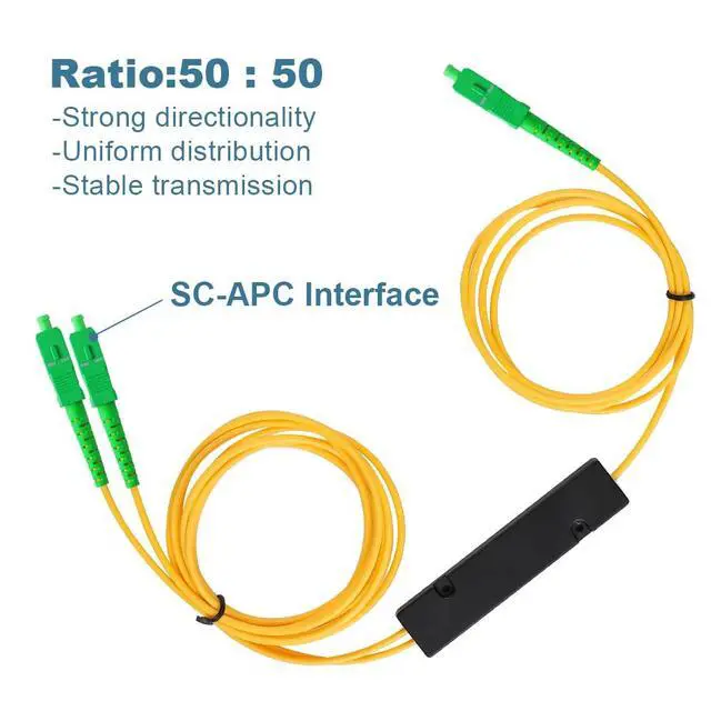 Alt view image 2 of 7 - 4PCS Fiber Optic Cable Splitter with 1 to 2 Distribution Channel 50:50 Ratio Wiring Coupler for GPON,FTTH,CATV System (SC-APC 1 to 2)