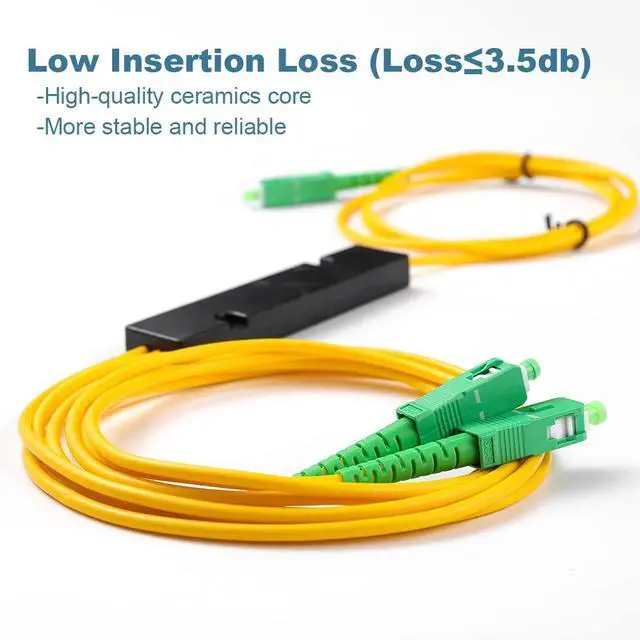 Alt view image 4 of 7 - 4PCS Fiber Optic Cable Splitter with 1 to 2 Distribution Channel 50:50 Ratio Wiring Coupler for GPON,FTTH,CATV System (SC-APC 1 to 2)