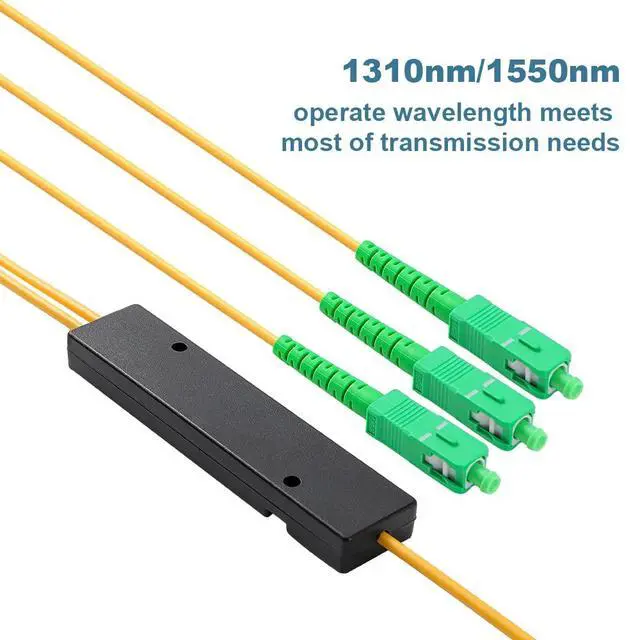 Alt view image 5 of 7 - 4PCS Fiber Optic Cable Splitter with 1 to 2 Distribution Channel 50:50 Ratio Wiring Coupler for GPON,FTTH,CATV System (SC-APC 1 to 2)