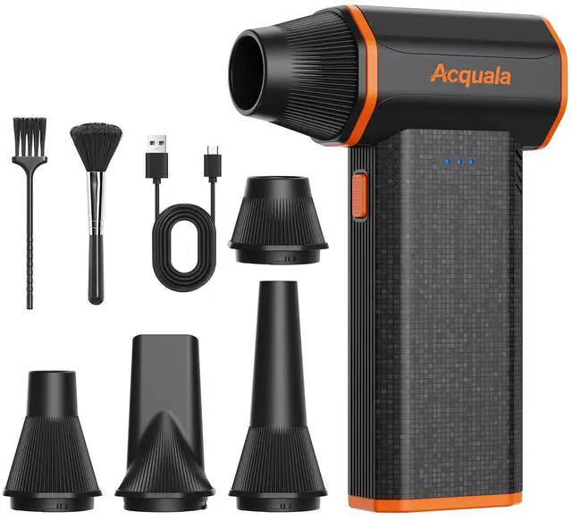 Main image of Compressed Air Duster, 160000RPM Ultra Powerful Electric Air Duster, 3-Speed Adjustable Air Blower, Rechargeable Cordless Mini Blower for Keyboard, Computer, Electronics, Car, Home & Outdoor Cleaning