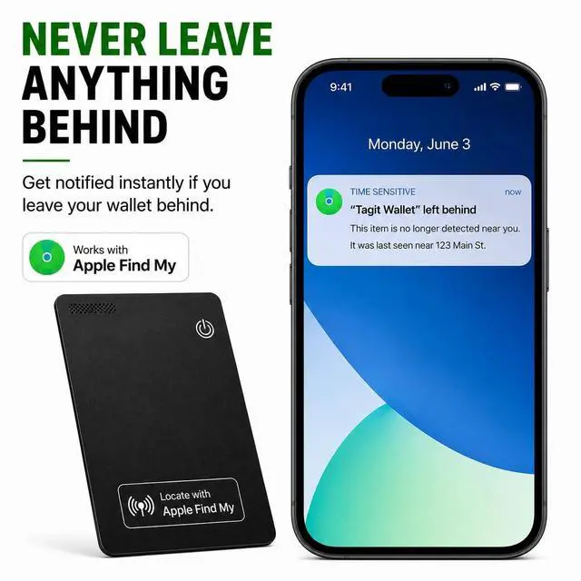 Alt view image 6 of 7 - Wallet Tracker Card Apple MFi Certified, Works with Apple Find My (iOS Only), Rechargeable Slim Tracking Card & Finder, 6-Month Battery, Item Locator for Wallet, Purse, Luggage, Passport