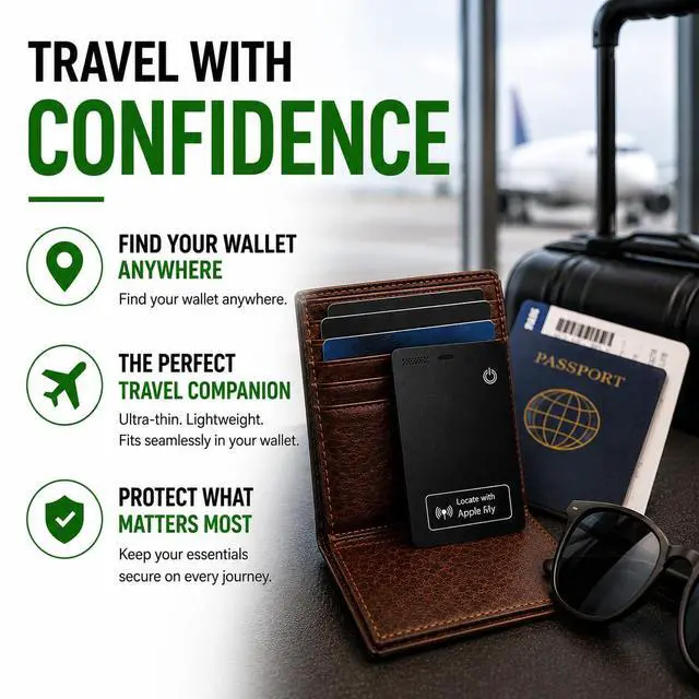 Alt view image 7 of 7 - Wallet Tracker Card Apple MFi Certified, Works with Apple Find My (iOS Only), Rechargeable Slim Tracking Card & Finder, 6-Month Battery, Item Locator for Wallet, Purse, Luggage, Passport
