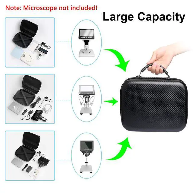 Alt view image 3 of 7 - Original LCD Digital Microscope Carrying Case, Ultra Big Size Storage Bag Box for USB/Wifi/LCD Screen Handheld Portable Microscope Camera Endoscope Magnifier Pocket Microscope