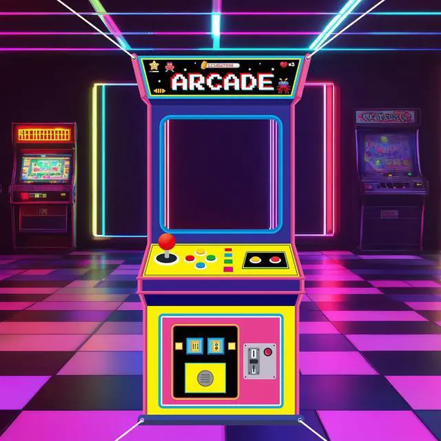 Alt view image 7 of 7 - Fabric Large 72.8 x 35.4 Inch Arcade Game Photo Background Retro Video Gaming Decoration Back to The 80s 90s Neon Party Photo Booth Props Hanging Banner Hip Hop Party Decor for Birthday Rock Supplies