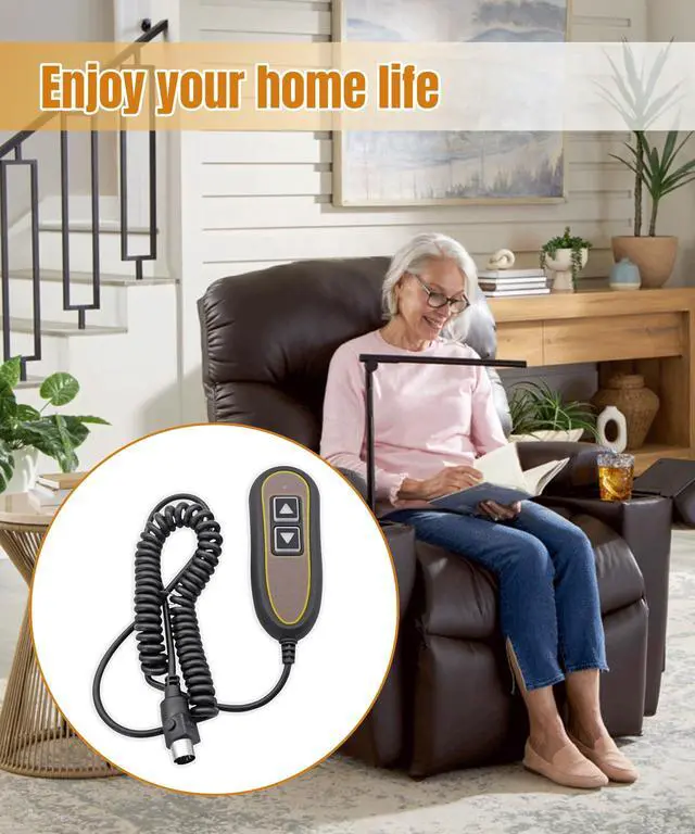 Alt view image 6 of 6 - 2 Button 5 Pin Remote ZK1200-HC Hand Control Replacement | Fits for Golden Technologies Lift Chair Models, with USB and Backlight