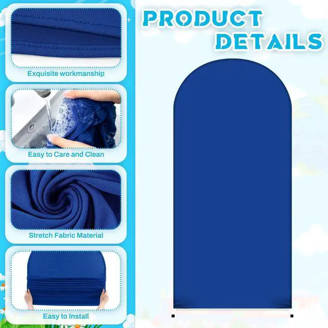 Alt view image 4 of 7 - Set of 3 Back to School Arch Backdrop Covers, Pencil Backdrops, Blue Lined Notebook Backgrounds, 4ft, 5ft, 6ft