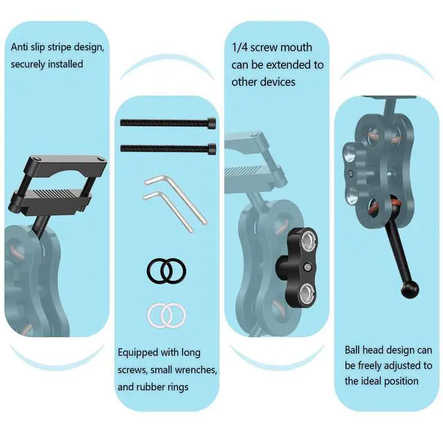 Alt view image 4 of 7 - for Garmin Dash Cam Mount,Aluminum Rearview Mirror Bracket Kit | Compatible with Garmin Mini/Mini 2/Mini 3/45/46/47/55/56/57/65W/66W/67W/Tandem/ X110/X210/X310 etc Dash Cam