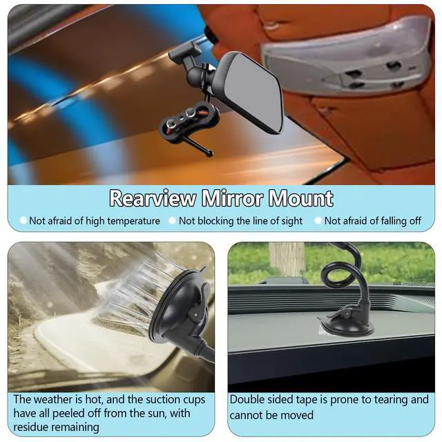 Alt view image 5 of 7 - for Garmin Dash Cam Mount,Aluminum Rearview Mirror Bracket Kit | Compatible with Garmin Mini/Mini 2/Mini 3/45/46/47/55/56/57/65W/66W/67W/Tandem/ X110/X210/X310 etc Dash Cam