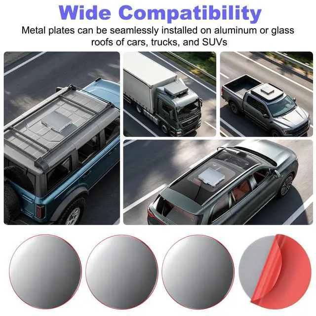 Alt view image 5 of 6 - for Starlink Mini/Gen 3 Magnetic Mount Plate, 4 Pack Adhesive Metal Plates | Magnetic Pads for Starlink Mini Car Mount, Star Link Mini Magnetic Roof Mount Accessories for Car SUV Aluminum/Glass Roof