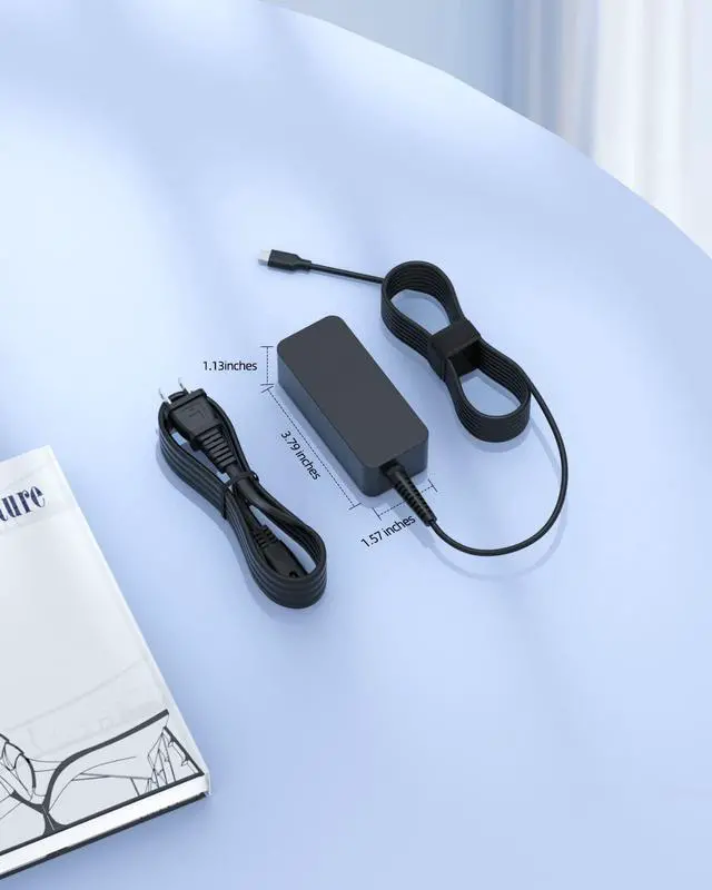 Alt view image 5 of 7 - 45W USB-C Charger Fit for Lenovo Chromebook Laptop, 10FT Power Cord | Fast Charging Replacement Adapter for Lenovo Chromebook Laptop Computer, Portable Design