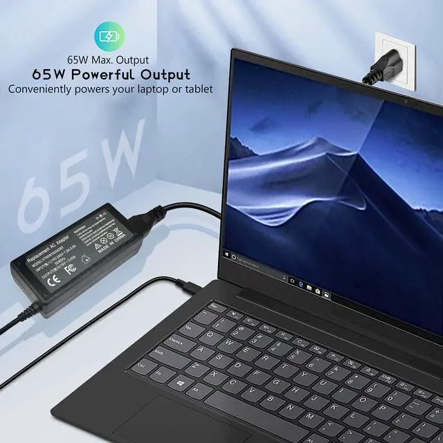 Alt view image 4 of 7 - N20C5 N22C5 N23C3 N23H5 N23H1 N19H2 65W Laptop Charger for Acer Swift | for Aspire 3 5 Series A315-58 ADP-45FE F 19V 3.42A 3.0*1.1mm tip Also Fit for Samsung Galaxy View 18.4" Tablet SM-T670N/T677A