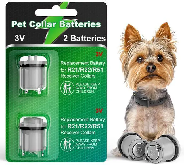 Main image of Dog Collar Batteries for R21 R22 R51 and Microlite Collar Battery, High Capacity Compatible with Invisible Fence Receiver Collar Batteries, 2 Packs Lasting Replacement Pet 3V Batteries - Gray