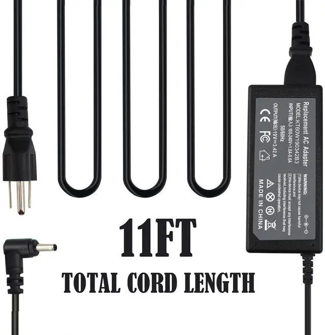 Alt view image 5 of 7 - N20C5 N22C5 N23C3 N23H5 N23H1 N19H2 65W Laptop Charger for Acer Swift | for Aspire 3 5 Series A315-58 ADP-45FE F 19V 3.42A 3.0*1.1mm tip Also Fit for Samsung Galaxy View 18.4" Tablet SM-T670N/T677A