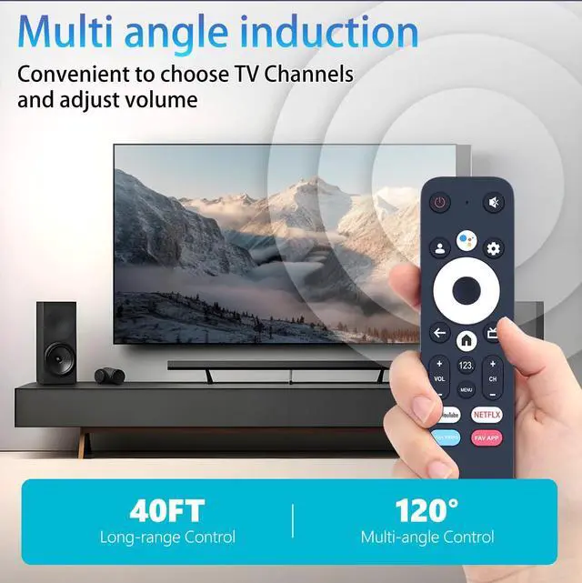 Alt view image 4 of 7 - New GTV-Remote-S Replacement Voice Remote Control for Element Google TV | Streaming Media Player, Compatible ModelE650AE65G E650AE55G E450AD43G E450AD65G E450AD86G E450AD50G E300AD32G E450AD75G