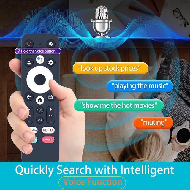 Alt view image 7 of 7 - New GTV-Remote-S Replacement Voice Remote Control for Element Google TV | Streaming Media Player, Compatible ModelE650AE65G E650AE55G E450AD43G E450AD65G E450AD86G E450AD50G E300AD32G E450AD75G