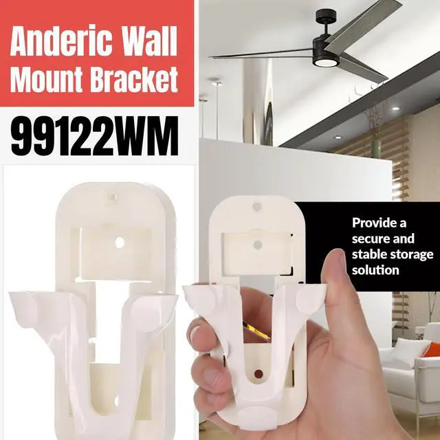 Alt view image 3 of 7 - Wall Mount Bracket for Hunter 99122, 99123, RAN003, K047402 | and Other Same Style Handheld Remote Control transmitters - 99122WM - White