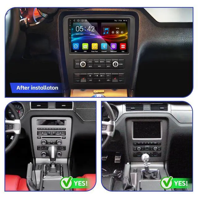 Alt view image 3 of 7 - 4+64G Car Radio for Ford Mustang 9 inch Touch Screen 2010 2011 2012 2013 2014 Stereo,Wireless Carplay/WiFi/Bluetooth/EQ Audio/Andriod Auto/AM/FM/AHD Camera