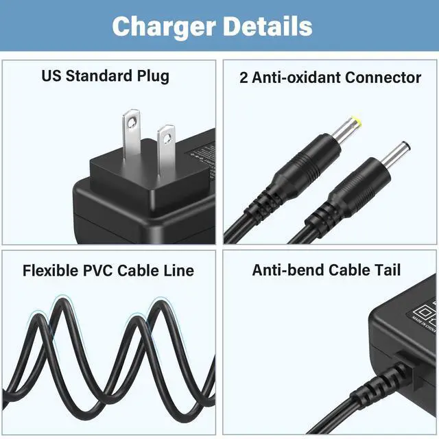 Alt view image 3 of 7 - 14V Speaker Charger Fit for Acoustic Research Santa Cruz AWSF100 Speaker | Power Adapter Fit for Acoustic Research AWSF100 Bluetooth Wireless Outdoor Flame Speaker AWSEE3 AWSF100BK AWSEE3BK AWSEE320