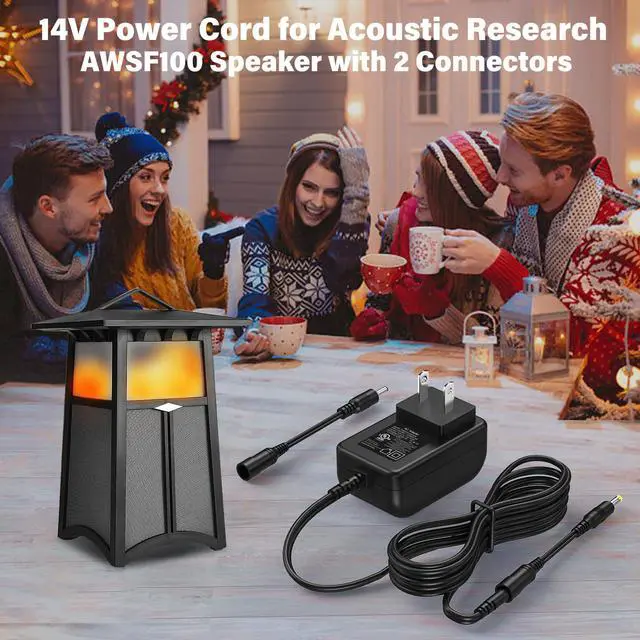 Alt view image 5 of 7 - 14V Speaker Charger Fit for Acoustic Research Santa Cruz AWSF100 Speaker | Power Adapter Fit for Acoustic Research AWSF100 Bluetooth Wireless Outdoor Flame Speaker AWSEE3 AWSF100BK AWSEE3BK AWSEE320