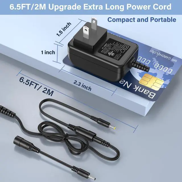 Alt view image 6 of 7 - 14V Speaker Charger Fit for Acoustic Research Santa Cruz AWSF100 Speaker | Power Adapter Fit for Acoustic Research AWSF100 Bluetooth Wireless Outdoor Flame Speaker AWSEE3 AWSF100BK AWSEE3BK AWSEE320