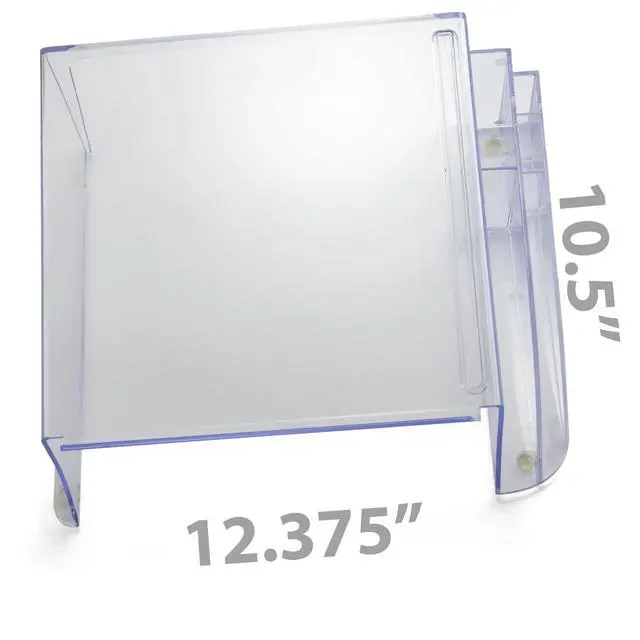 Alt view image 5 of 7 - Telephone Stand - Laptop Stand and Desk Organizer with Storage Underneath, 3 Pen Compartments, 2 Accessory Holders, Non-Skid Rubber Pads, 12.5 x 10.125 x 5.25 Inches, Clear