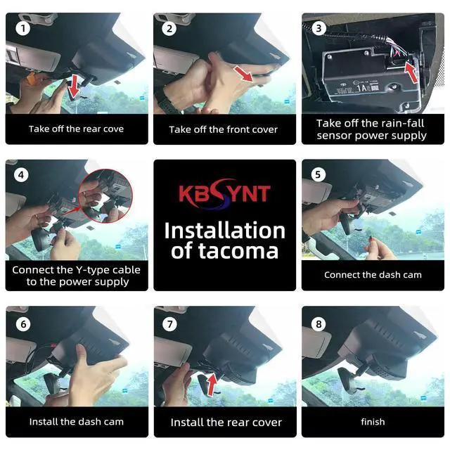 Alt view image 3 of 7 - Front 4K Dash Cam for Toyota Tacoma 2024-2026,Hidden OEM Style | UHD 2160P Video,Built-in WiFi & APP,Loop Recording,G-Sensor, f/1.6 Aperture,No Wiring,Hidden OEM Style,64GB Card