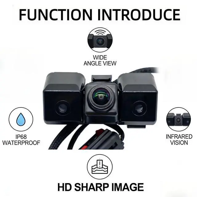 Alt view image 3 of 7 - HD Backup Camera Fits 2016-2019 Silverado/Sierra 1500 2500 3500 | for Power Tailgate, Night Vision, 170° Wide Angle View, Replace# 84062896