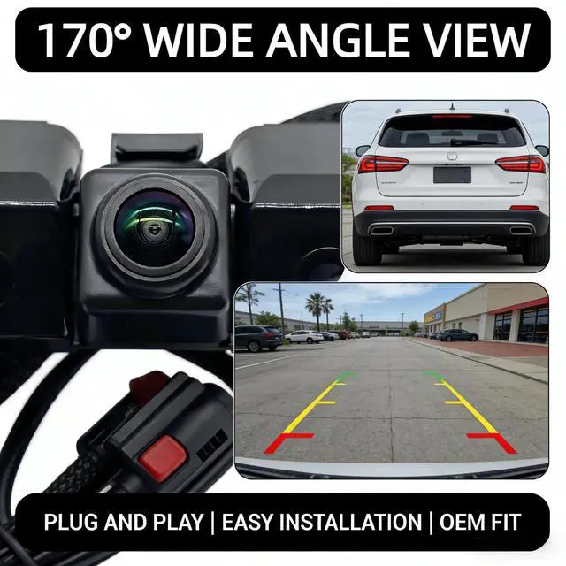 Alt view image 4 of 7 - HD Backup Camera Fits 2016-2019 Silverado/Sierra 1500 2500 3500 | for Power Tailgate, Night Vision, 170° Wide Angle View, Replace# 84062896