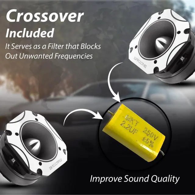 Alt view image 5 of 6 - WZ60TW 4.02-Inch Super Tweeter Speaker, 4 Ohm, 1600W Max Power, 105dB Sensitivity, Titanium Diaphragm, CCAW Voice Coil for Pro Car Audio
