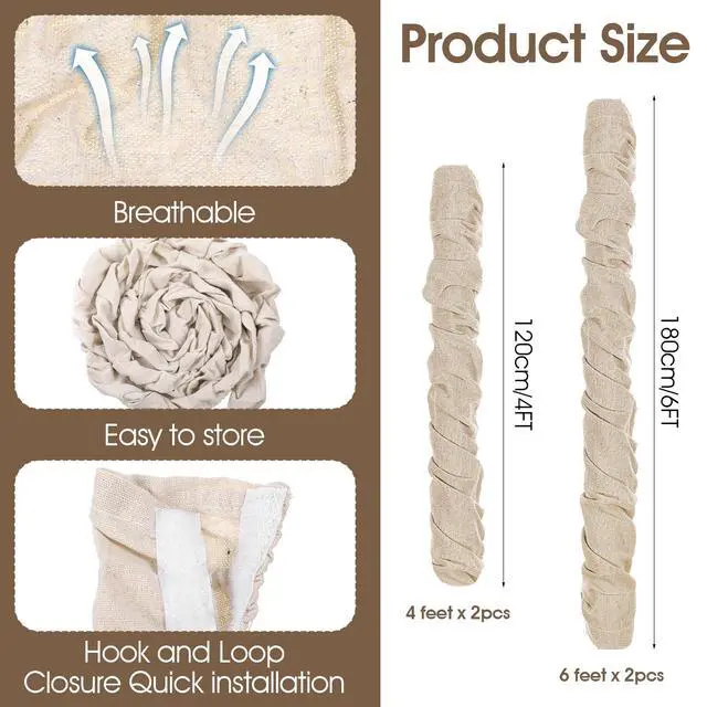 Alt view image 2 of 7 - 4 Pcs Fabric Cord Cover, 6 Feet and 4 Feet Length Chandelier Chain Cover Easy to Install for Chandeliers Lighting Wire Cable Management and Hiding