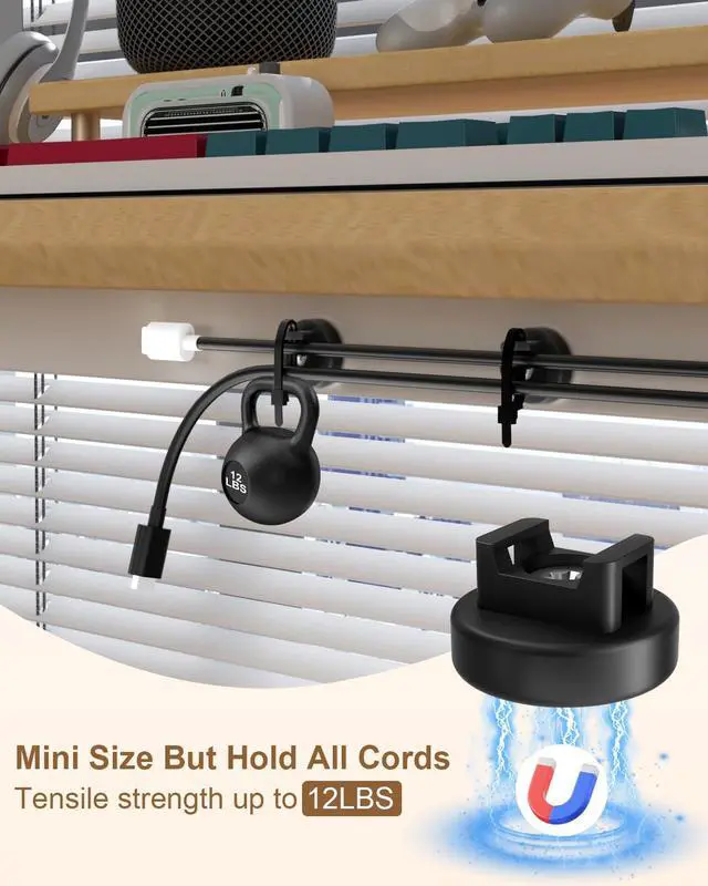 Alt view image 4 of 6 - 15 PCS Magnetic Zip Tie Mounts, Black Magnetic Wire Holder Multipurpose & Releasable Nylon Cable Ties & Cable Tie Mounts Base and Tapping Screws for Car and Office Supplies(85 Pcs 22mm)
