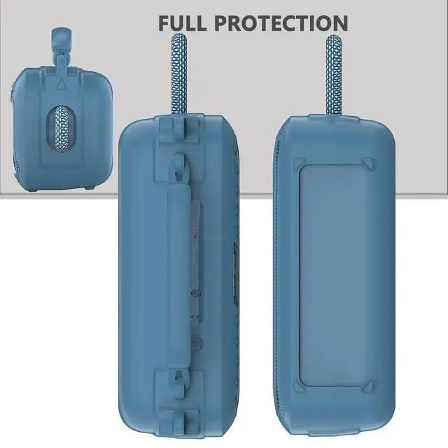Alt view image 5 of 7 - Silicone Cover Case for Bose SoundLink Plus Bluetooth Speaker | Soft Silicone Protective Case with Carrying Handle and Shoulder Strap, Shockproof and Anti-Scratch Cover (Blue Dusk)