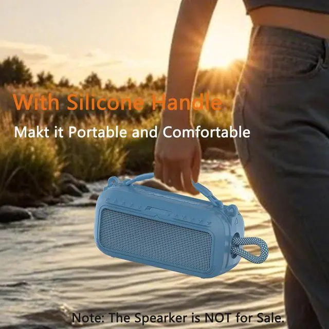 Alt view image 7 of 7 - Silicone Cover Case for Bose SoundLink Plus Bluetooth Speaker | Soft Silicone Protective Case with Carrying Handle and Shoulder Strap, Shockproof and Anti-Scratch Cover (Blue Dusk)