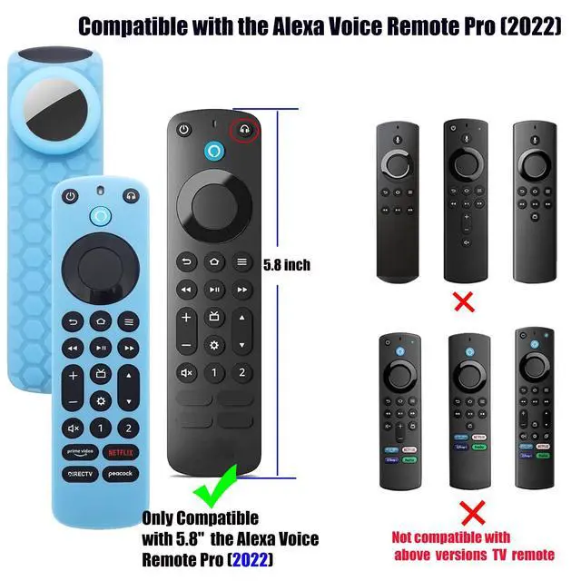 Alt view image 2 of 7 - TV Remote Pro Cover for Airtag Remotes Controller Finder Case Glow in The Dark, for Firetv Alexa Voice Remote Pro 2022 and Tile Sticker,for Smart TVs Streaming Media Players Skin(Glow Blue)