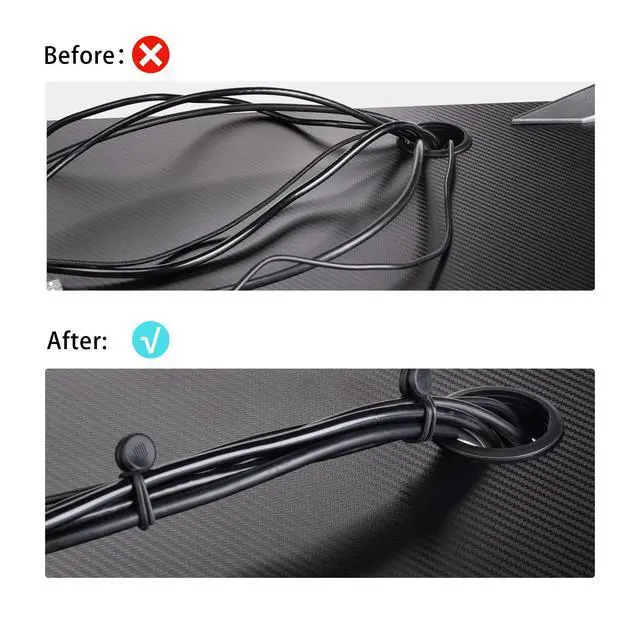Alt view image 5 of 7 - Magnetic Cable Ties Reusable Black | 10 reusable magnetic cable ties for organizing cords, wires, and desk cables with a strong, flexible rubber design