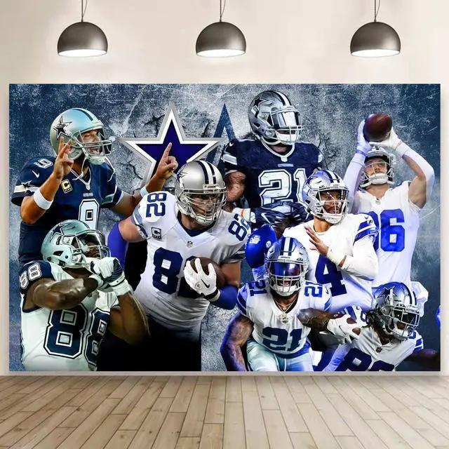 Main image of Cowboys Birthday Party Decorations, 5x3ft Happy Birthday Back Drop Banner Theme Backdrop Banner for Football Party Decorations Indoor Outdoor