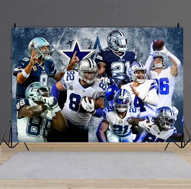 Alt view image 4 of 6 - Cowboys Birthday Party Decorations, 5x3ft Happy Birthday Back Drop Banner Theme Backdrop Banner for Football Party Decorations Indoor Outdoor