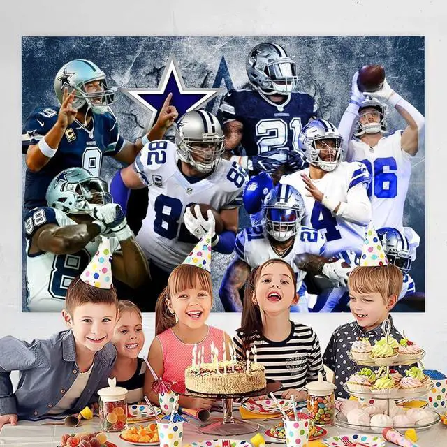 Alt view image 6 of 6 - Cowboys Birthday Party Decorations, 5x3ft Happy Birthday Back Drop Banner Theme Backdrop Banner for Football Party Decorations Indoor Outdoor