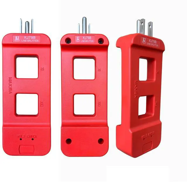 Alt view image 7 of 7 - KJ79B AC Line SplitterRed 1Pcs | Line Splitter for Clamp Meter, 10x Measurement, 15A Max Current, for US Outlets