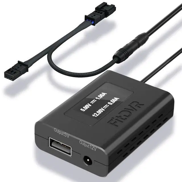 Main image of Dash Camera Power Adapter (3-Pin) for Audi Volkswagen Porsche, Connects to Rain Sensor, LED Display USB Power Source, Easy to Install, 5V 12V Output, for Dash Cam, Radar, D3-025