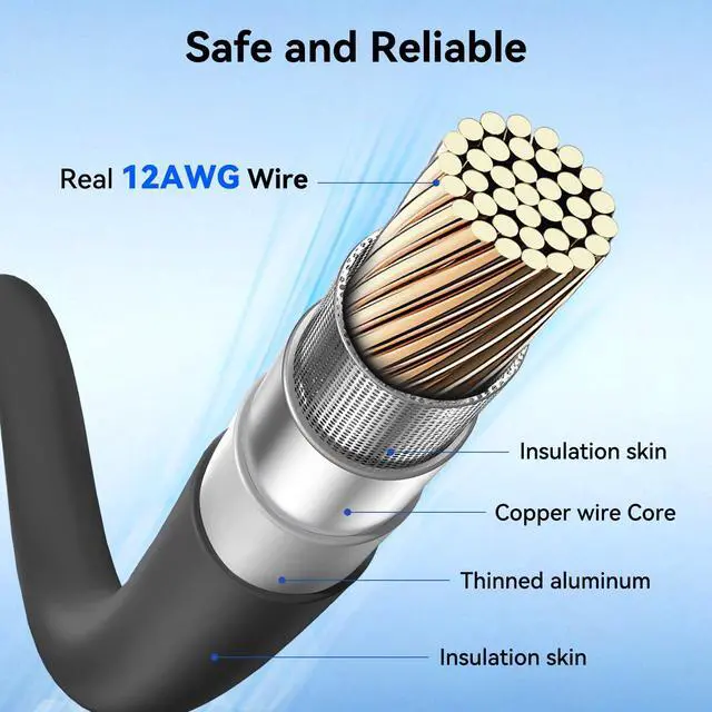 Alt view image 3 of 7 - Starlink Mini Power Cable, Alligator Clips to DC Cable 12-48V Input Adapter for Starlink Mini, 12AWG DC Power Cable with 20A Fuse Protection, DC5521 Male Connector for RV, Car Battery(6.5FT)