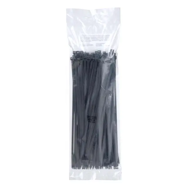 Alt view image 2 of 4 - Cable Tie CT11BK50-C, 11 in, 50 lb Tensil Strength, Black, Bag of 100 | For Indoor and Outdoor Use. Curved Tip Allows for Faster Threading and Installation, Nylon Cable Ties